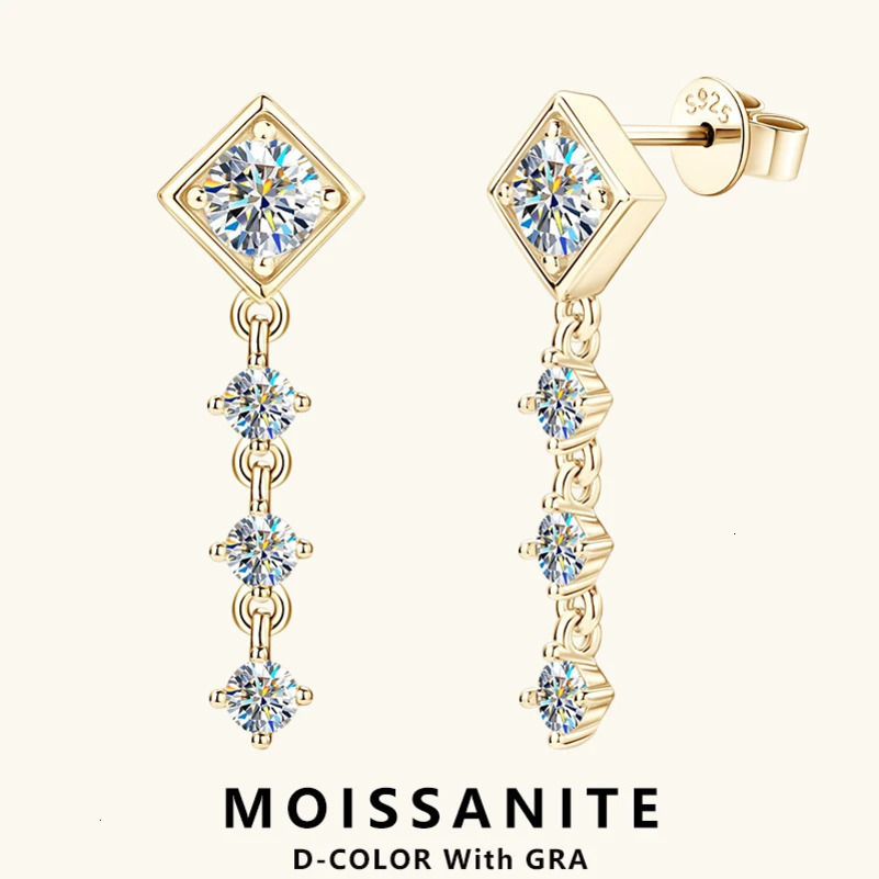 Lnngy Claw Setting Earrings 925 Sterling Silver Short Tassel Drop Earring For Women Unique Daily Pendant Jewelry Gift 240520