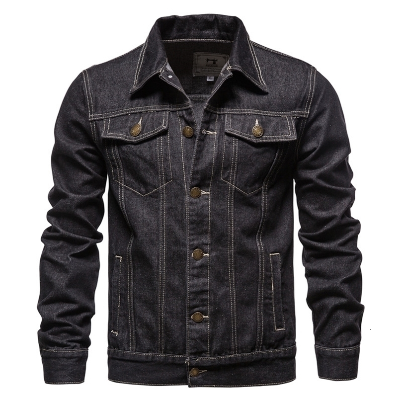 Cotton Lapel Denim Jacket Men Casual Solid Color Streetwear High Quality Jeans Jacket Men Autumn Slim Fit Men's Jackets 220811