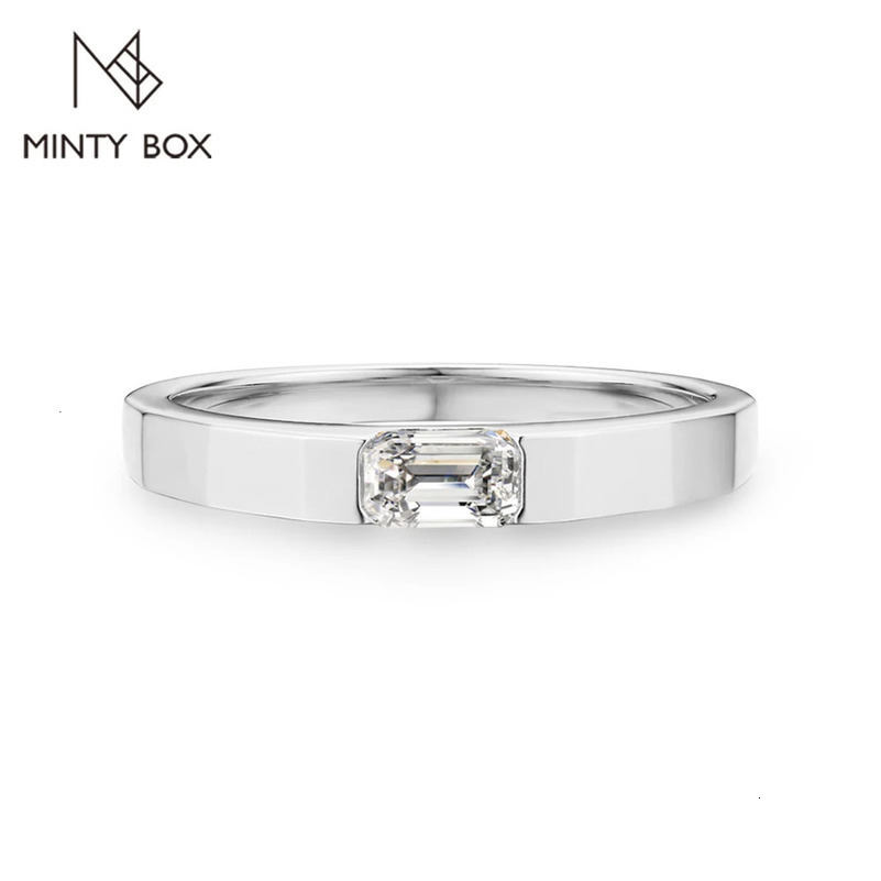 MINTYBOX Solid S925 Sliver D Color Diamond Wedding Band for Women Rhdium Plated Engagement Rings Fine Jewelry Gift 240702