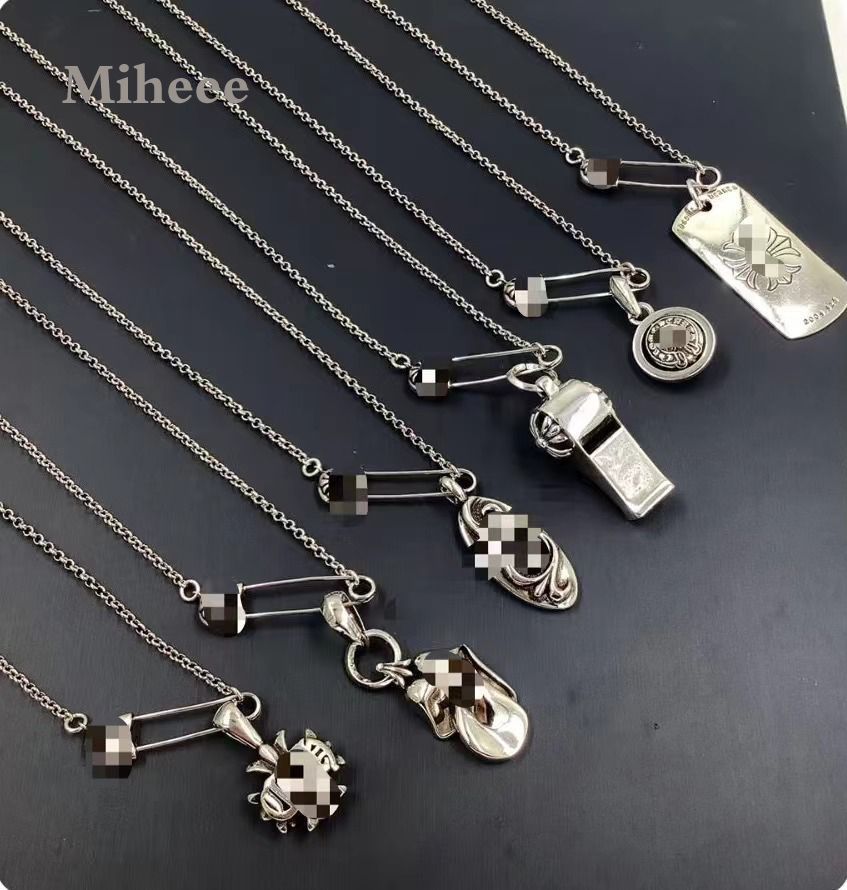 Designer Pin Crossrs Pendant Chromereds Necklace For Men Women Thai silver Trend Personality Punk Cross Chains Style Lovers Gift Hip Hop Rock Jewelr