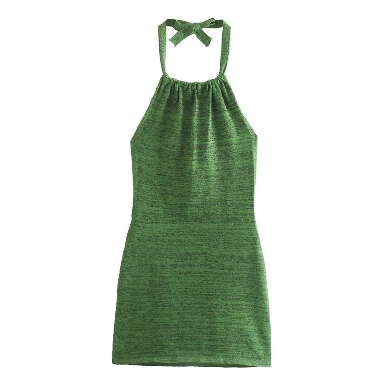 Summer Dress Women Backless Halter Dress elegant Casual Fashion Chic Lady Sexy Beach Dress Woman 210709