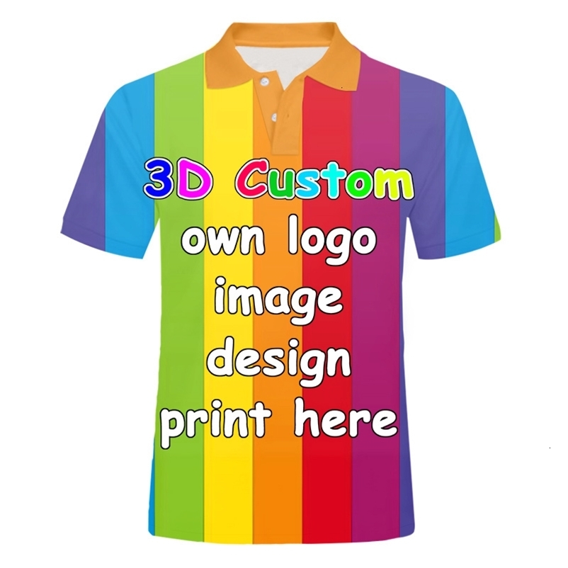 Men's Polos IFPD 3D EU/US Size Customized Summer Polo Shirt Men Short Sleeve Shirt DIY 3d Printed Shirts Men's Polo Shirt Drop 230710