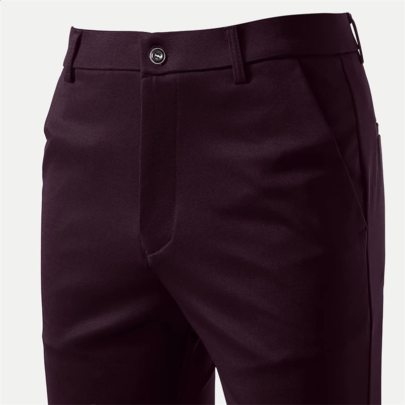 Mens elastic slim fit khaki Trouser casual pants classic fashion set sports pants spring summer 240824
