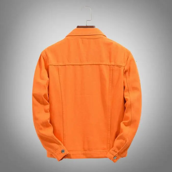High Quality Jacket Men Women Clothes 2025 Autumn Fashion Cowboy Coat Spliced Purple Orange Loose Jean Jacket Mens Denim Jacket 250917Z