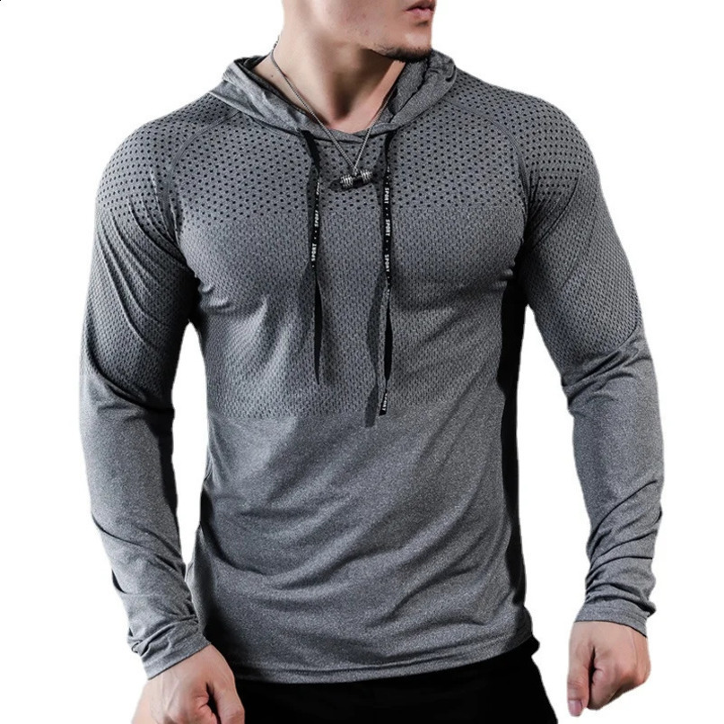 Mens Fitness Track and Field Clothing Running Hoodies Gym Jogger Sports Muscle Training Sweatshirts Top 240911