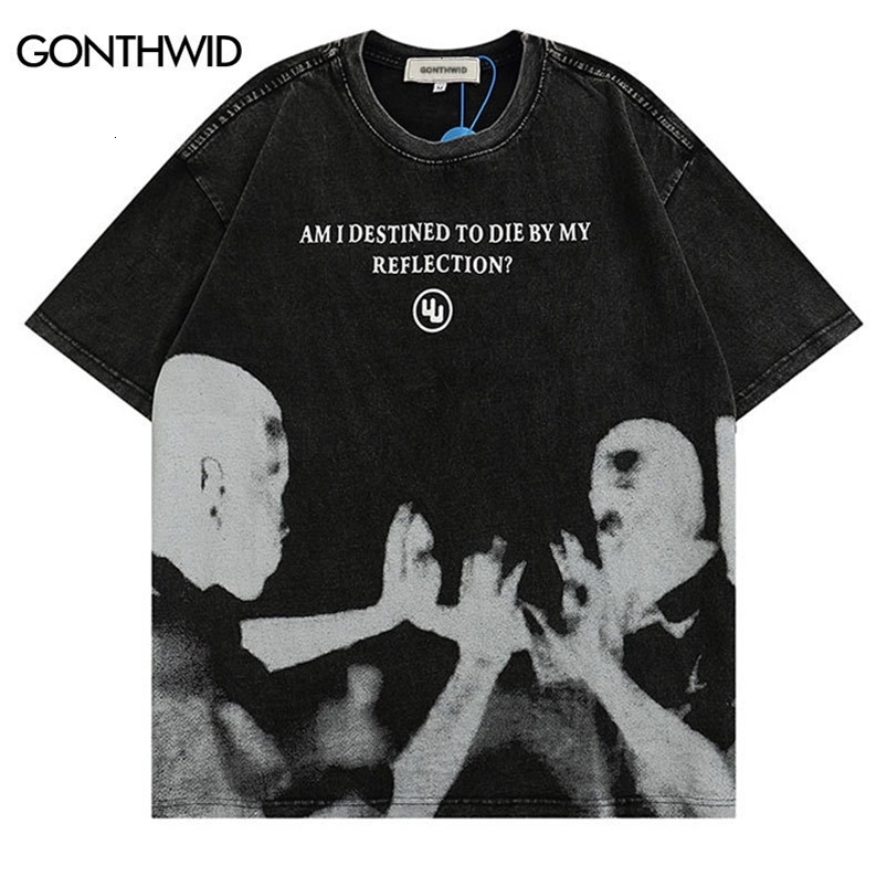 Magliette da uomo maglietta punk magazzino hip hop hop vintage retrò t-shirt gothic t-shirt harajuku cotone a maniche corte a maniche corte 230317