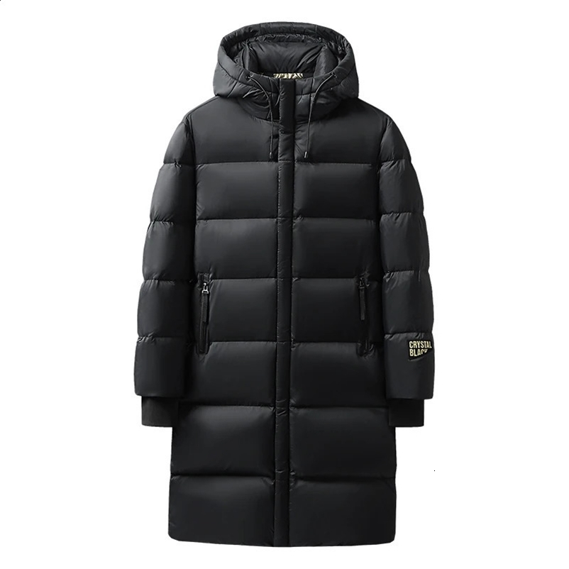 Winter Men Warm Thick Long Down Jacket Coat Mens Hooded Waterproof Black Gold Puffer Jacket Men Casual Windproof Parkas Male 240913