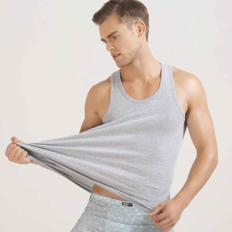 ON SALE 100% Cotton ONeck Leisure Fitness Men Vest Clothing For Mens Tank Top Bodybuilding Undershirts Clothes Tees 240415
