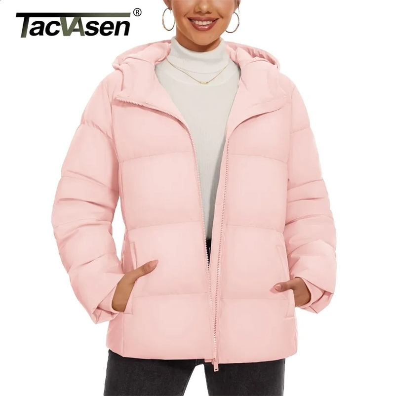TACVASEN Winter Down Jackets Womens Hooded Puffer Jackets Lightweight Thermal Warm Down Coats Padded Jacket Quilted Coat Outwear 240913