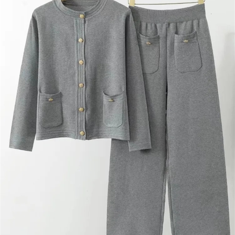 Casual Tracksuits For Women Autumn Fashion Outfits Knitted Cardigan Sweater And Long Pants Suits Womens Sets 2 Piece 240828