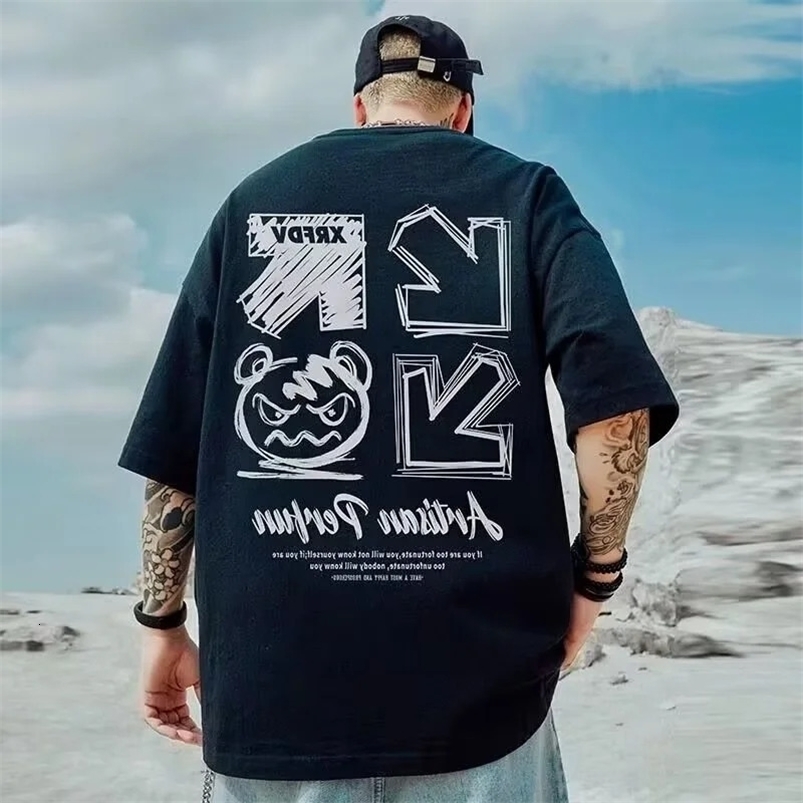 Casual Mens Cotton T Shirt Loose T-shirts Breathable Y2k Tops Hippie Clothes Streetwear Harajuku Short Sleeve Tee FASHION 240529