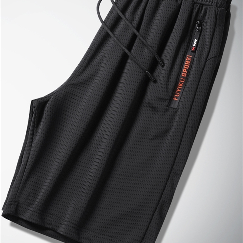 Men's Shorts Summer Black Mesh Sweatshorts Men Sportswear Breathable Nylon Straight Short Breeches Plus Size Loose Casual Gym 8XL 9XL 230331