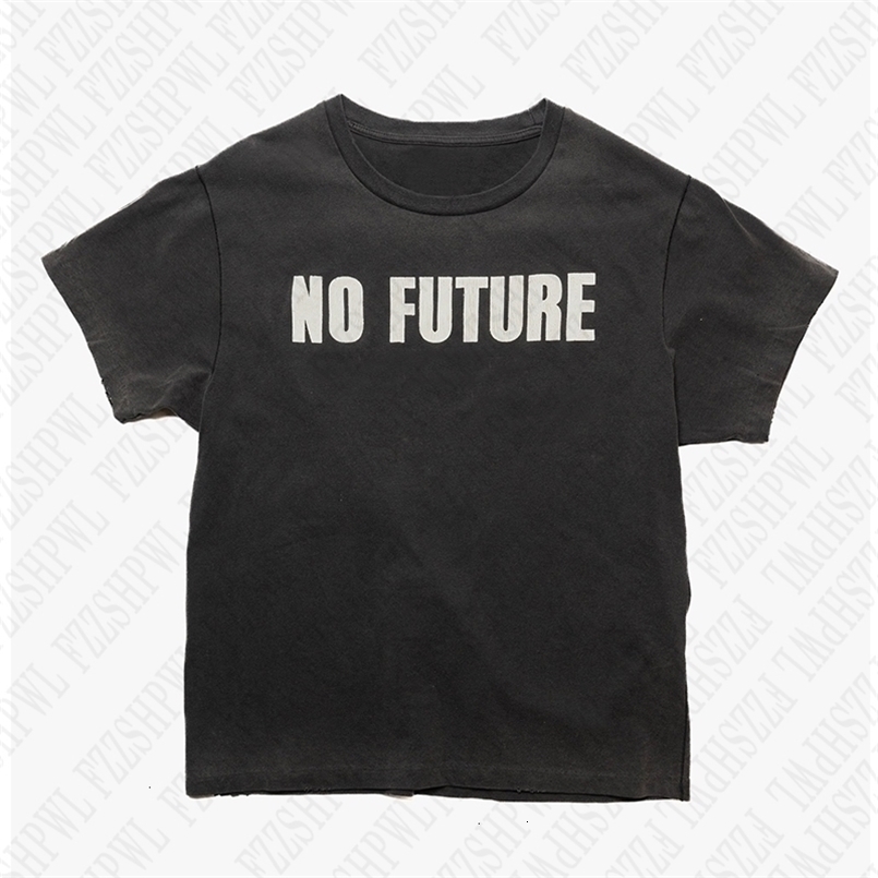 Rock vintage letter printing high street cotton unisex tops punk Y2K American style casual loose hip-hop streetwear mens T-shir 240823
