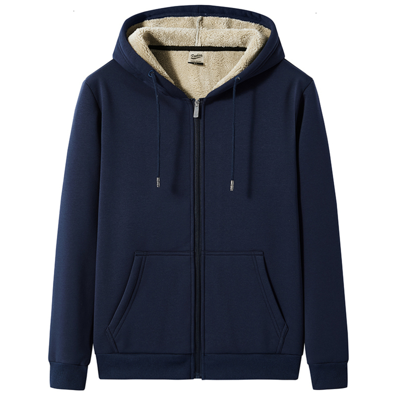 Mens Hoodies Sweatshirts Big Size Clothes Winter Thick Warm Hoodie Men Fleece Brushed Hooded Zipup Sweatshirt 7XL 8XL Large Thermal Hoody Male 22111