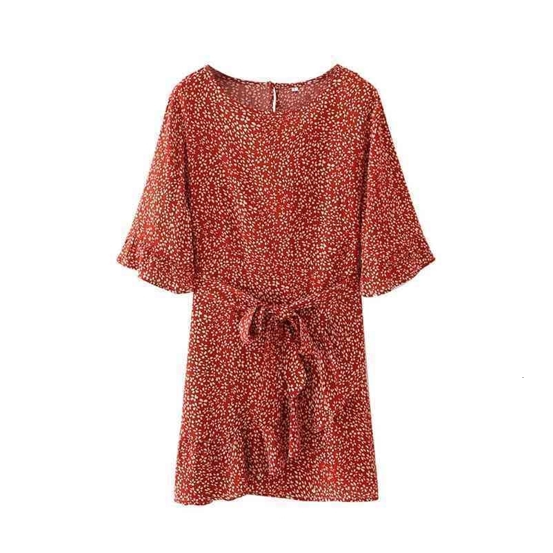 PUWD Sweet Women O Neck Bow Lace Dress Summer Fashion Ladies Beach Style Cute Female Water Printed Mini 210522