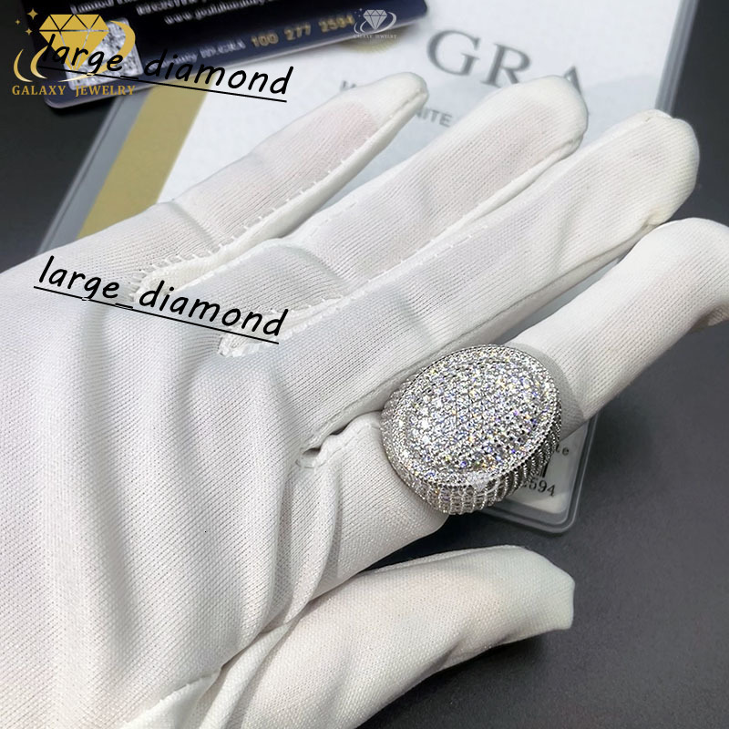 Fahion Jewelry Wholesale Price Custom D VVS Moissanite Ring 925 Silver Real Gold Plated Iced Out Diamond Ring