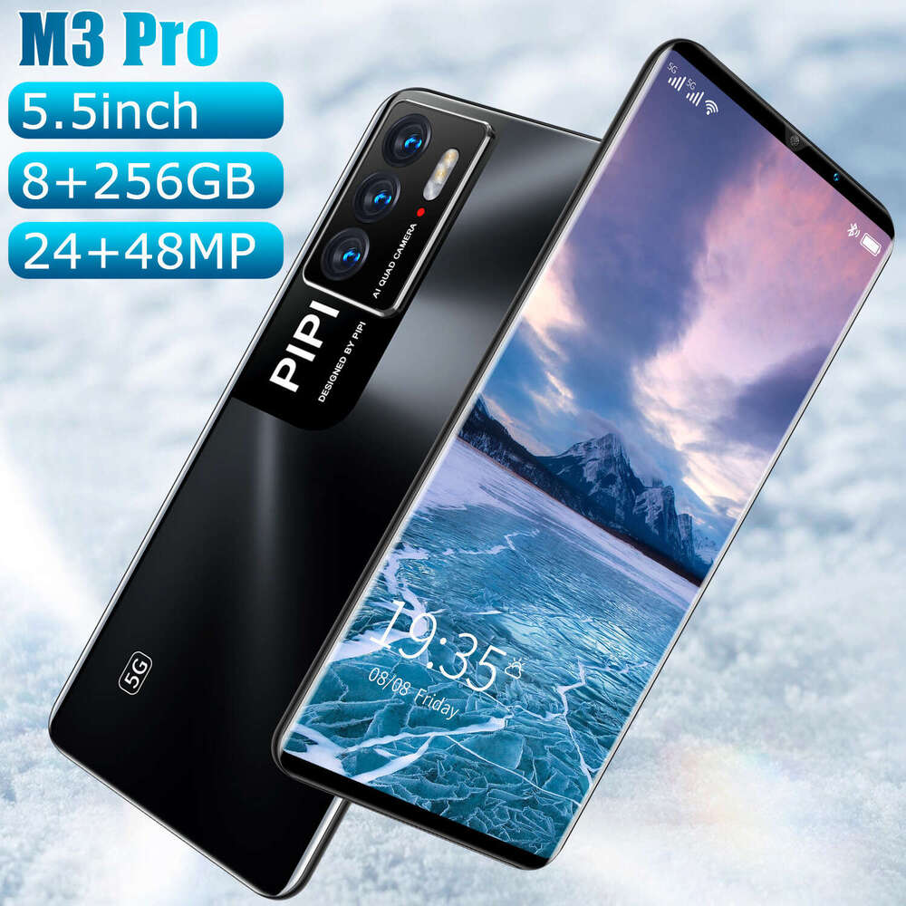 M3pro Pro Max Smartphone 5 Full HD Touchscreen 8GB+256GB Expandable Memory Face ID Android Unlocked Cell Phone-image-1109925036