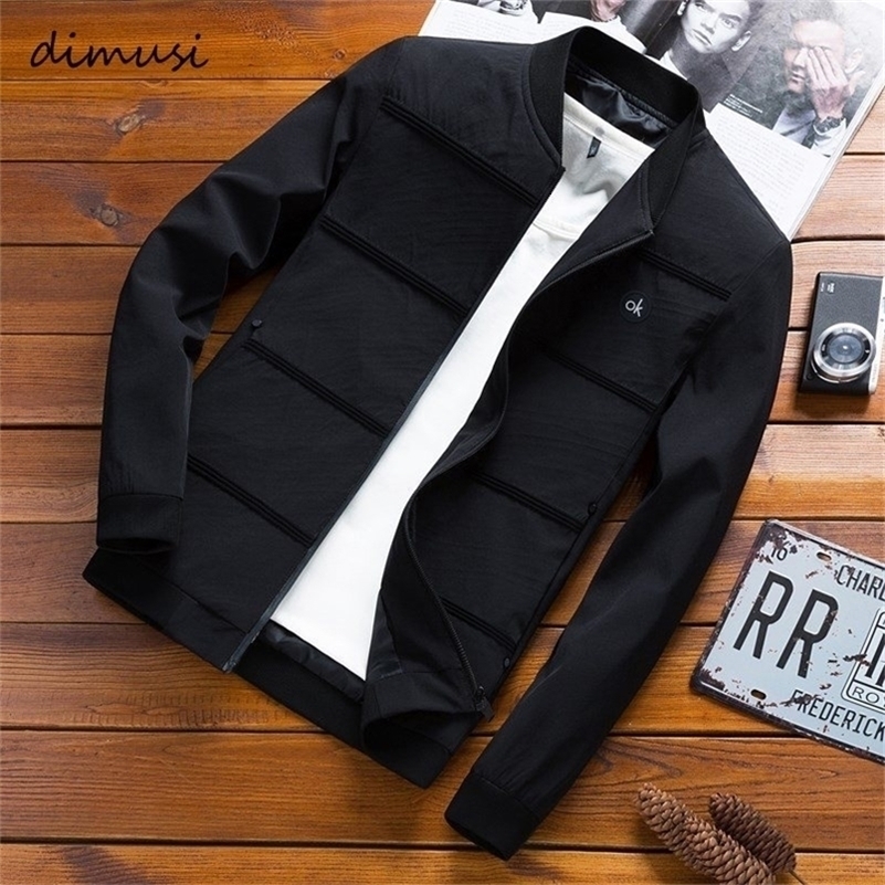 Men's Jackets DIMUSI Mens Spring Autumn Casual Solid Color Coats Sportswear Baseball Slim Male Bomber 4XL YA845 221006