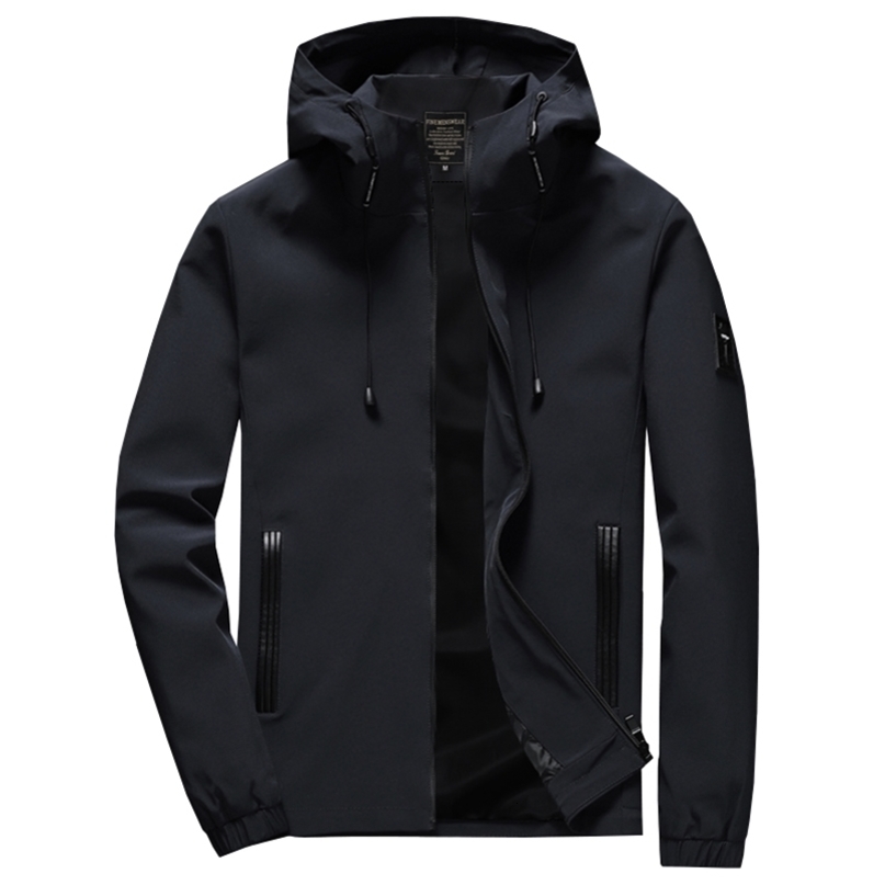High Quality Men's Zipper Jacket Winter Spring Autumn Casual Solid Hooded Jackets Men's Outwear Slim Fit Plus Size 211105