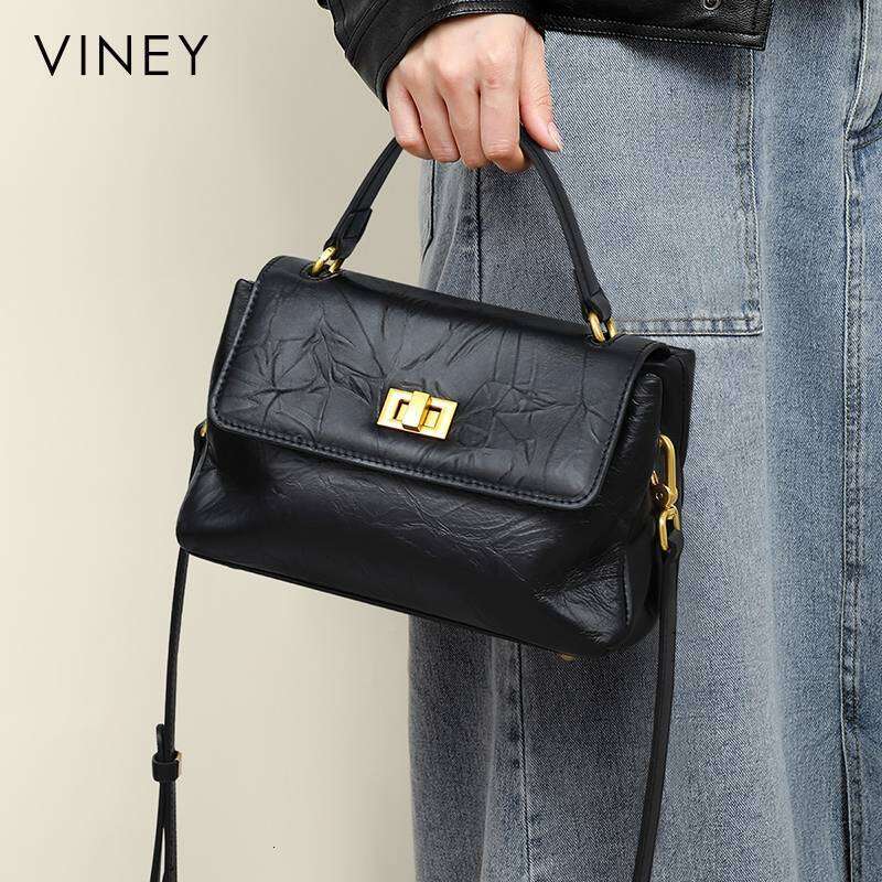 VINEY Ladies New Crossbody Women's Genuine Leather Large Capacity High-End Handbag Shoulder Bag
