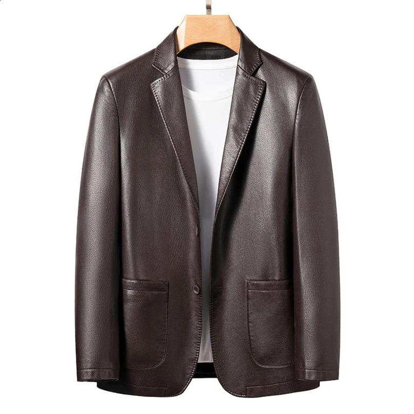 YN330 Natural Sheepskin Casual Set Mens Jacket Slim fit SpringSummer Thin Black Brown 240903