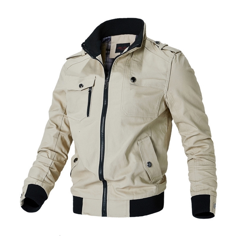 Men's Jackets Men's Jacket Casual Fashion Outer Spring Autumn Stand Up Slim Military Bomber Jacket Men 230417