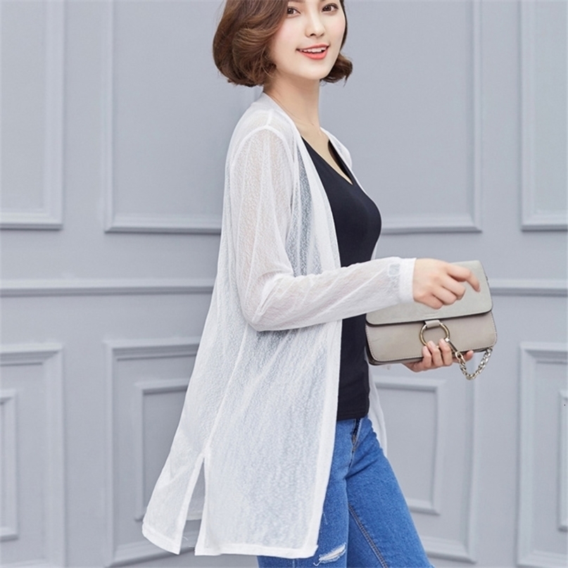 Blouse Shirt Women's New Sweater Casual Crochet Holidays Loose Spring Summer Cardigan Tops For Woman Sexy Blouses Blusas 201023