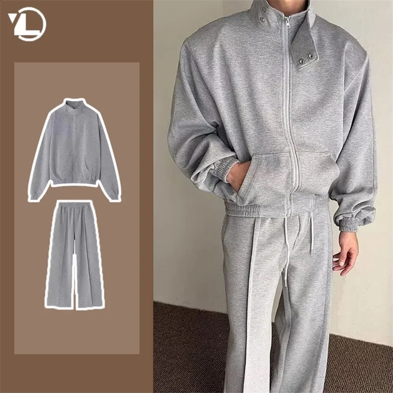 Casual Sports Mens Suit Spring Korean Street Fashion Couple Two-piece Set Daily Comfortable Outdoors Running Tracksuit 240830