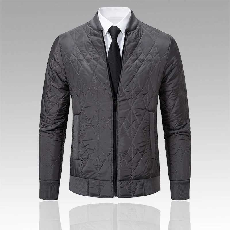 Men Cotton Padded Jacket Solid Color Baseball Collar Casual Sports Coat Fall Winter Clothes Outdoor Windproof JacketsXJ250924