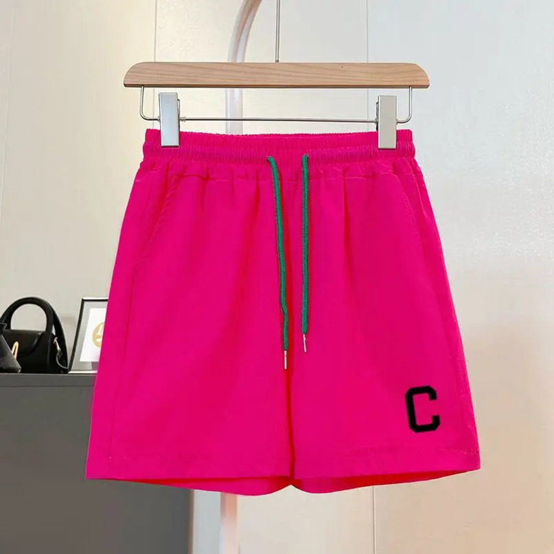Summer Loose Straight Shorts Casual Ladies Solid Color Simplicity Elastic Waist Wide Leg Pants Pocket Womens Clothing 240428