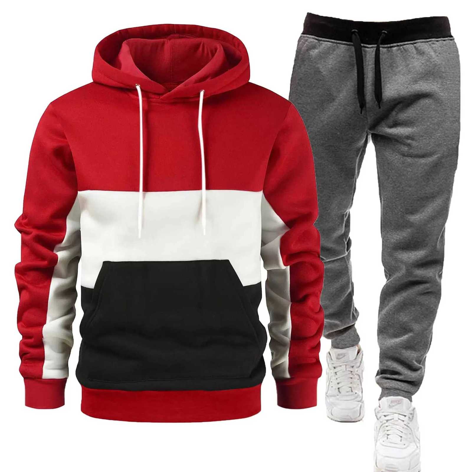 2024 Mens Sets Spring Autumn Hoodie and Pants 2 Pieces Casual Tracksuit Male Brand Running Jogging Sportswear Mens Casual SuitXJ250924