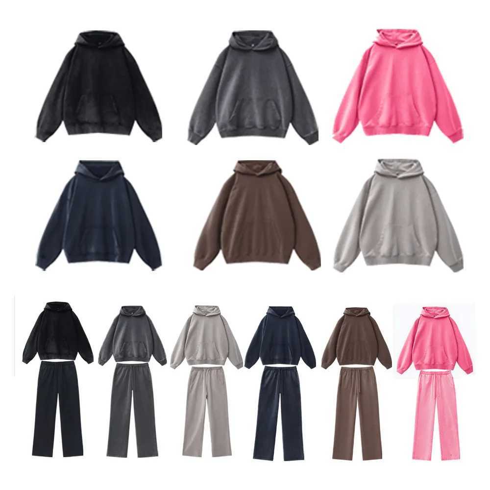 Classic Mens Solid Color Tracksuit Hooded Sweatshirts Jogger Pants High Quality Women Cotton Casual Sports Hoodie Jogging SuitXJ250924