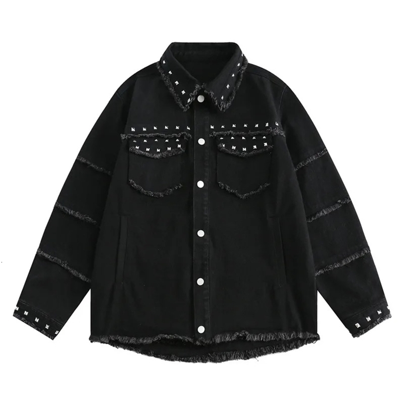 Yprs Mens Loose-fit Hip Hop Jacket Trendy European Style Denim Top For Men Women Casual Clothing Regular Length 240829