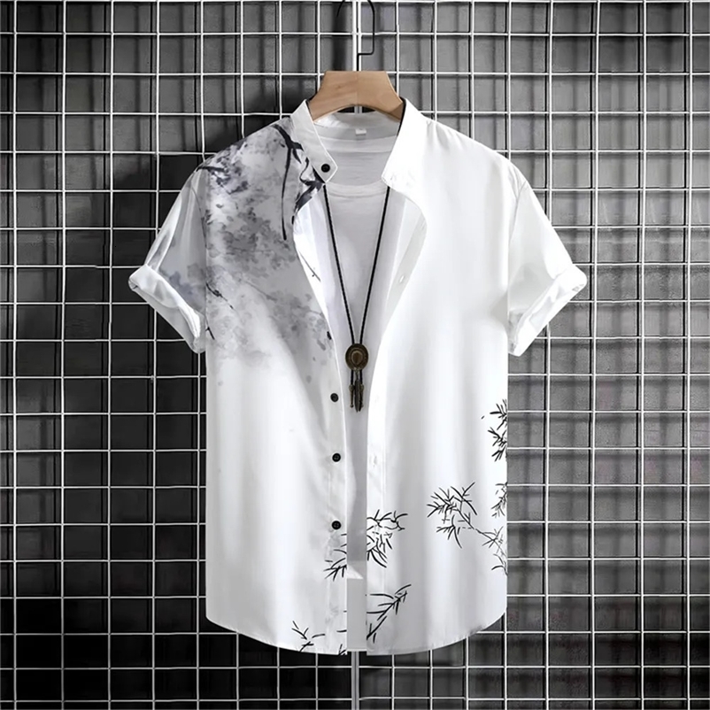 Men's Casual Shirts Simple Men'S Shirt 3d Printed Retro Fashion Top Loose Oversized Wear Every Day Casual Short Sleeved Shirt Comfort Men&