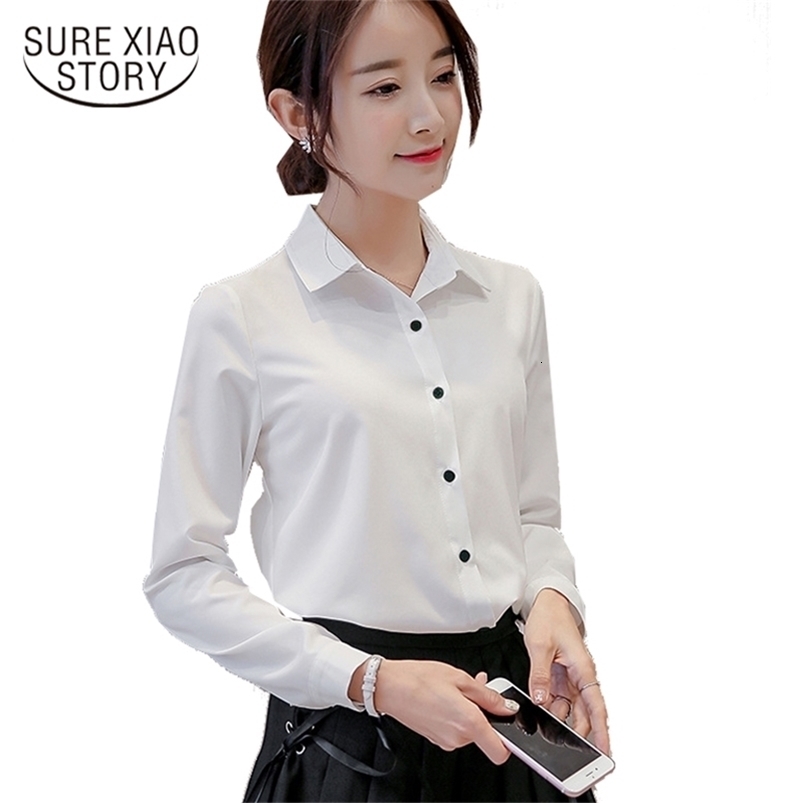 arrived autumn blouse women thin all-match shirt fashion office lady long sleeved casual tops clothing D223 30 210506