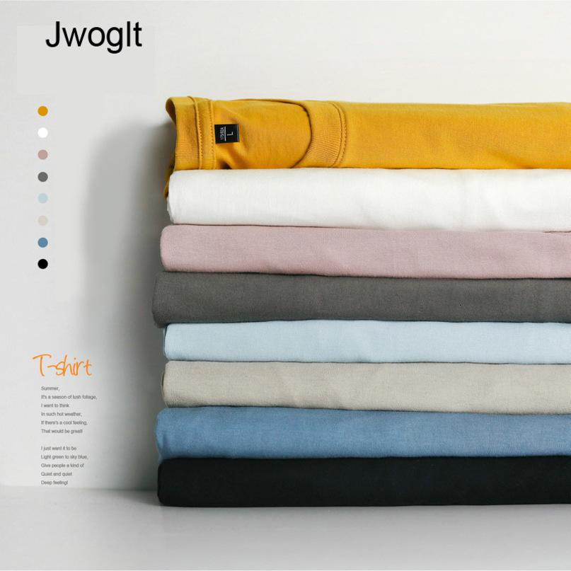 Summer New Men's 100% Cotton T-Shirt Solid Color Soft Touch Fabric Men's Basic Tops Tees Casual Men Clothing 210225