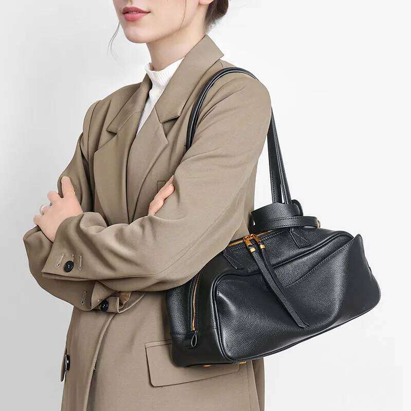 New Women's Genuine Leather Designer Women Shoulder Bag Soft Cowhide Handbags Fashion High Quality Baguette Bags suotong2509