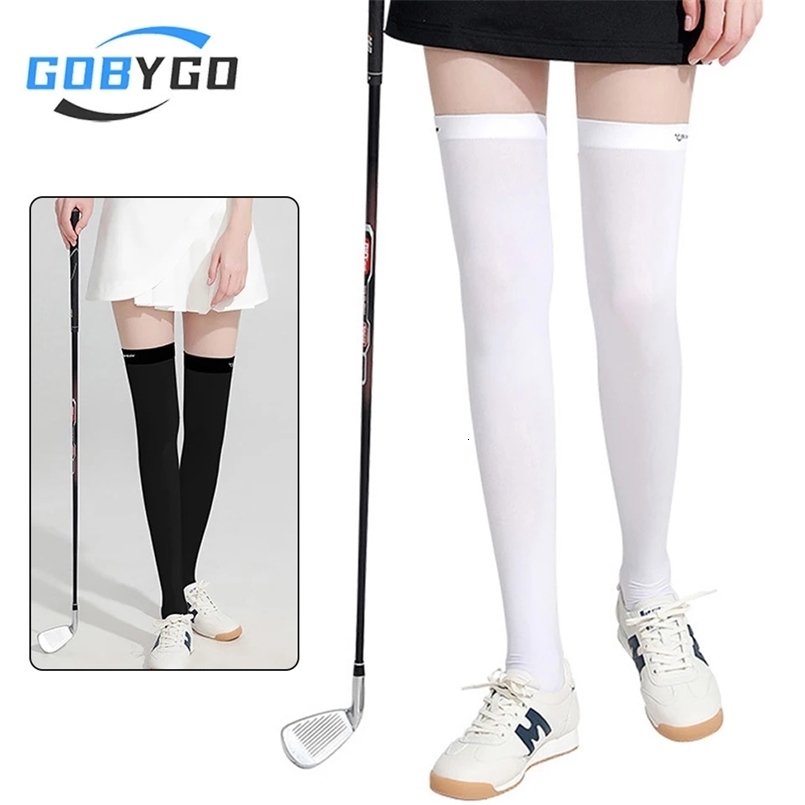 GOBYGO 1Pair Summer Ice Silk Stockings Sun Protection Thigh High Socks Breathable Non-slip Slimming leg Socks Golf Athletic 250609