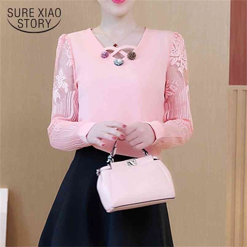 spring long sleeved blouses women tops casual elegant slim fashion lady hollow square collar solid shirts D531 30 210506