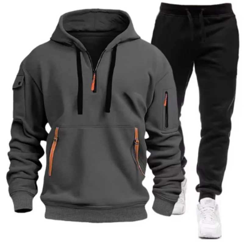 2025 New Fashion Mens Tracksuit Sets Hoodie and Pants Women Solid Color Hooded PulloverPants Suit Casual Sportswear Sets MaleXJ250924