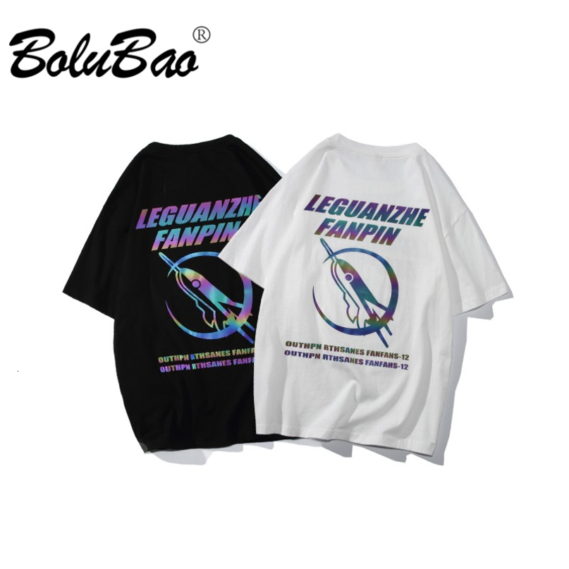 BOLUBAO Men's Tshirt Summer Harajuku Cool Unisex Short Sleeve Shirt Printed Streetwear T-Shirt Tops 210518