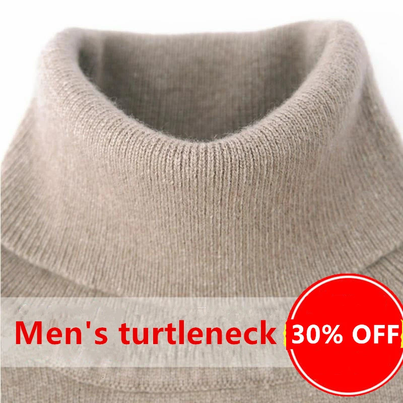 Cashmere Cotton Blend Mens Turtleneck Sweater Men Pullover Autumn Winter High Collar Warm Knitted Jumper Pull Homme 250804