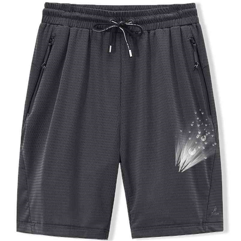 Large Men's Shorts Mesh Elastic Summer Breeches 8XL 6XL Big Size Clothing Nylon Black Grey Spandex Sweat Shorts Plus Size Shorts 210323