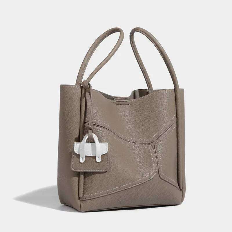 Casual Versatile Large Capacity Tote Women's Color Blocking Single Shoulder Crossbody Bag New Style Neutral Simple Desi Suotong2509