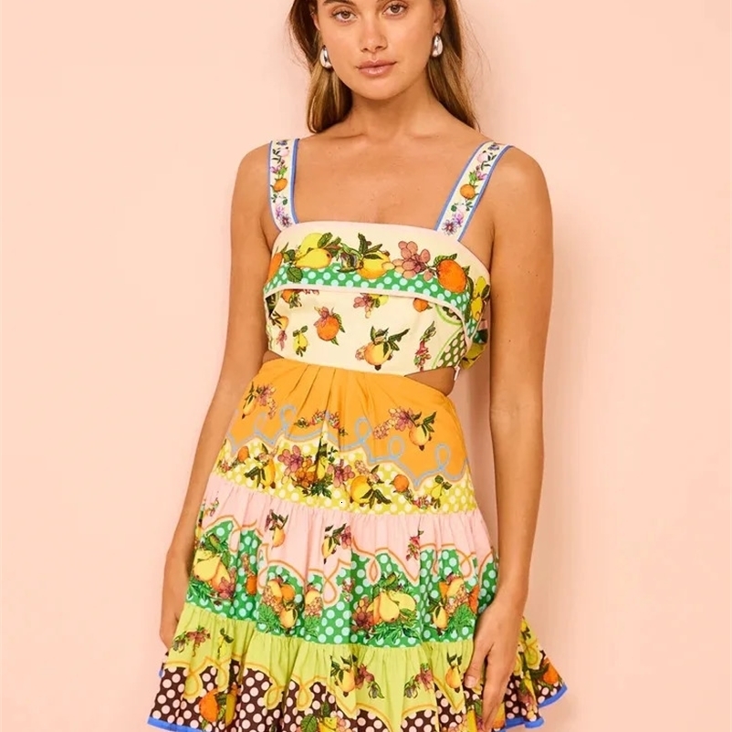 Hawaii Printed Mini Dress Sleeves Slash Neck Beach Style Vestidos Summer Holiday Casual Dresses Ladies Sexy Robe 240423