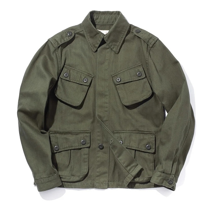 Military Tactical Jacket Mens Retro M42 Jackets Multi Pocket Paratrooper Outewear ArmyGreen Coat Male 241209