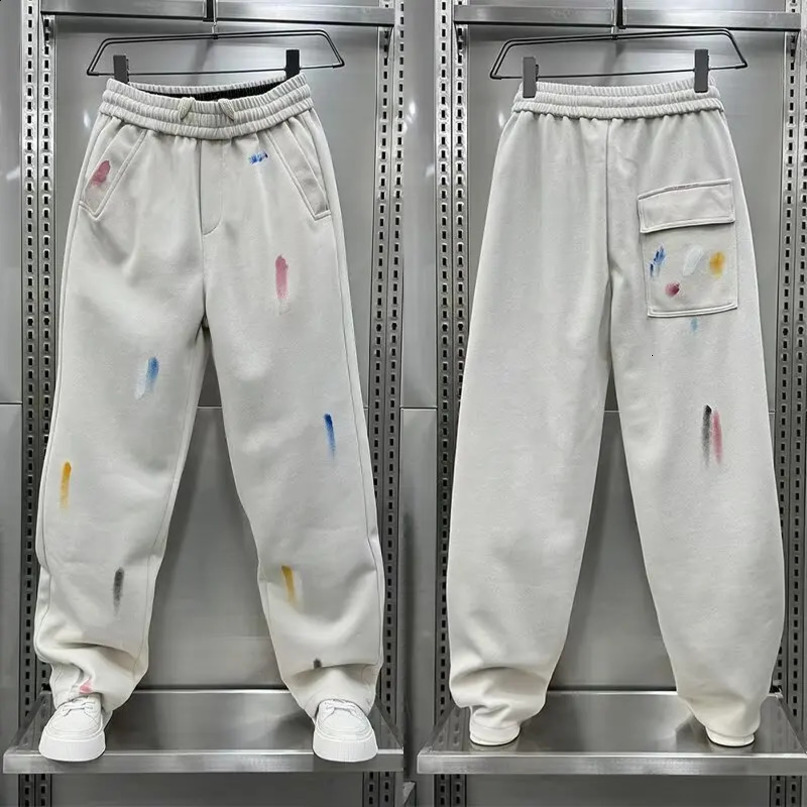 American Graffiti Printing Luggage Straight Pants Y2K Street Clothing Wide Leg Sports Korean Hip Hop Fashion Mens 240808
