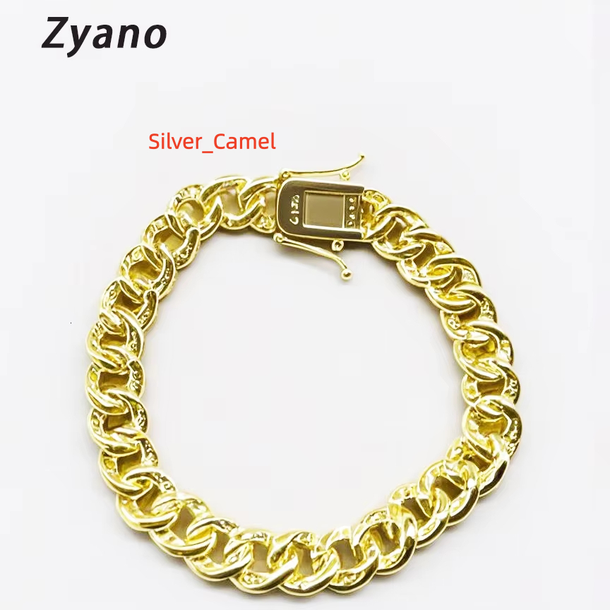Unisex Cuban Chain Bracelet Set GoldPlated Brass with Fine Moissanite Butterfly Design Party Fashion Theme for Gift
