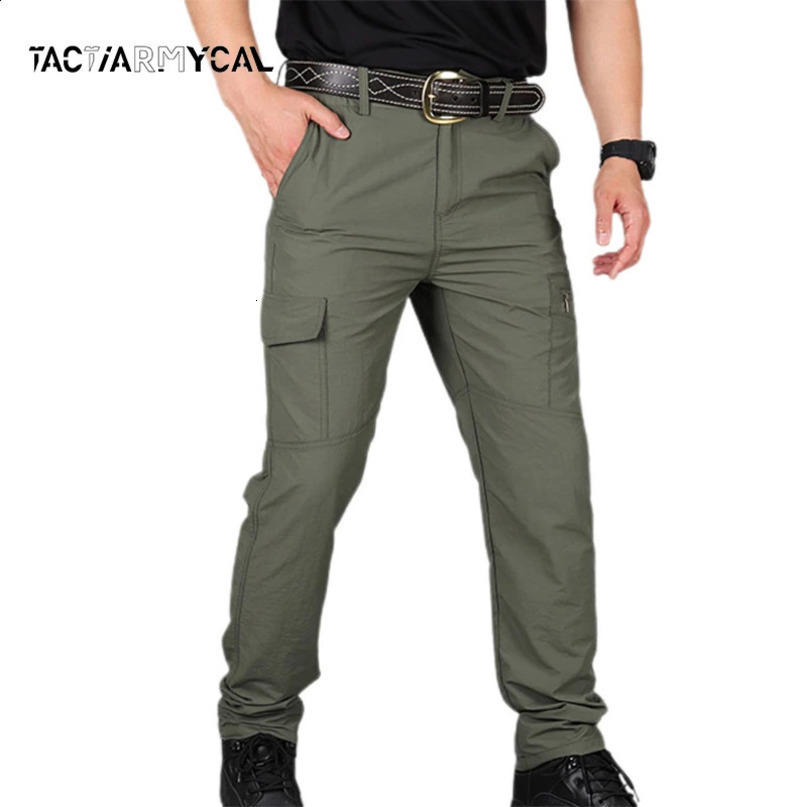 Mens casual cargo pants tactical mens Trouser Plus size breathable waterproof multi pocket S5XL 240808