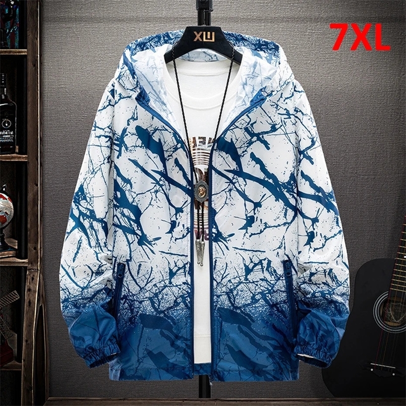 Sun-protective Jackets Plus Size 7XL Summer Thin Jacket Men Fashion Casual Fishing Jacket Thin Clothes Big Size 7XL 240806